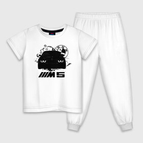 Детская пижама хлопок с принтом BMW M5 E39 , 100% хлопок |  брюки и футболка прямого кроя, без карманов, на брюках мягкая резинка на поясе и по низу штанин
 | bmw | bmw5series | bmwe39 | m5 | mperformance | mpower