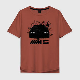 Мужская футболка хлопок Oversize с принтом BMW M5 E39 , 100% хлопок | свободный крой, круглый ворот, “спинка” длиннее передней части | bmw | bmw5series | bmwe39 | m5 | mperformance | mpower