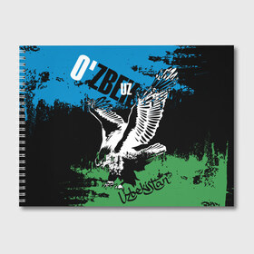 Альбом для рисования с принтом Узбекистан , 100% бумага
 | матовая бумага, плотность 200 мг. | Тематика изображения на принте: eagle | flag | raster | republic | uzbekistan | орел | растр | республика | узбекистан | флаг