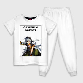 Детская пижама хлопок с принтом Razor , 100% хлопок |  брюки и футболка прямого кроя, без карманов, на брюках мягкая резинка на поясе и по низу штанин
 | anime | game | genshin impact | razor | аниме | игра