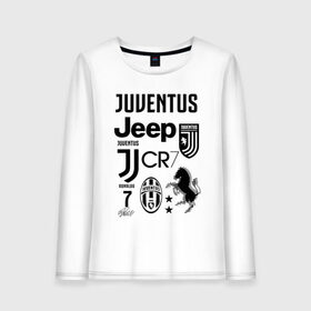 Женский лонгслив хлопок с принтом JUVENTUS , 100% хлопок |  | cristiano ronaldo | fc juventus | juventus | криштиану роналду. | фк ювентус | футбол | футбольный клуб | ювентус