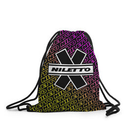 Рюкзак-мешок 3D с принтом НИЛЕТТО / Niletto , 100% полиэстер | плотность ткани — 200 г/м2, размер — 35 х 45 см; лямки — толстые шнурки, застежка на шнуровке, без карманов и подкладки | Тематика изображения на принте: hip | hop | logo | music | nileto | niletto | rap | знак | лого | логотип | логотипы | любимка | музыка | музыкант | нилето | нилетто | рэп | символ | символы | хип | хоп