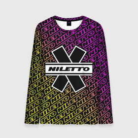Мужской лонгслив 3D с принтом НИЛЕТТО / Niletto , 100% полиэстер | длинные рукава, круглый вырез горловины, полуприлегающий силуэт | hip | hop | logo | music | nileto | niletto | rap | знак | лого | логотип | логотипы | любимка | музыка | музыкант | нилето | нилетто | рэп | символ | символы | хип | хоп