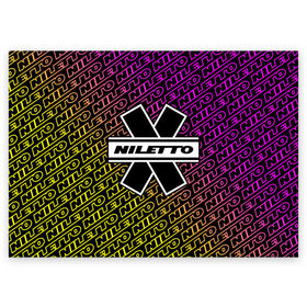 Поздравительная открытка с принтом НИЛЕТТО / Niletto , 100% бумага | плотность бумаги 280 г/м2, матовая, на обратной стороне линовка и место для марки
 | hip | hop | logo | music | nileto | niletto | rap | знак | лого | логотип | логотипы | любимка | музыка | музыкант | нилето | нилетто | рэп | символ | символы | хип | хоп