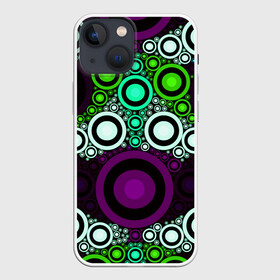 Чехол для iPhone 13 mini с принтом Geckster ,  |  | abstraction | circles | colorful | pattern | patterns | rings | shapes | texture | абстракция | кольца | круги | паттерн | разноцветный | текстура | узоры | формы