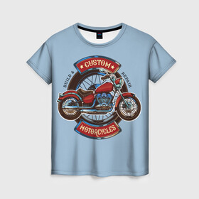 Женская футболка 3D с принтом Кастом байк , 100% полиэфир ( синтетическое хлопкоподобное полотно) | прямой крой, круглый вырез горловины, длина до линии бедер | байкерская тема | кастом байк | кастом мотоцикл | мото тюнинг. | мотоспорт | мотоциклы
