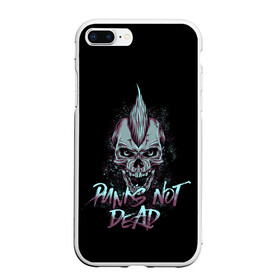 Чехол для iPhone 7Plus/8 Plus матовый с принтом PUNKS NOT DEAD , Силикон | Область печати: задняя сторона чехла, без боковых панелей | anarchy | dead | musick | punk | rock | skull | анархия | музыка | панк | рок | череп