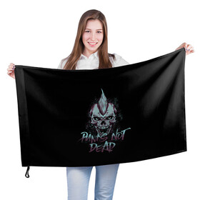 Флаг 3D с принтом PUNKS NOT DEAD , 100% полиэстер | плотность ткани — 95 г/м2, размер — 67 х 109 см. Принт наносится с одной стороны | anarchy | dead | musick | punk | rock | skull | анархия | музыка | панк | рок | череп