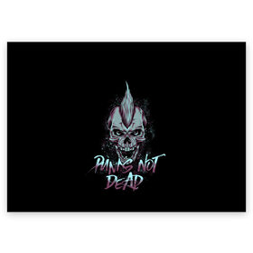 Поздравительная открытка с принтом PUNKS NOT DEAD , 100% бумага | плотность бумаги 280 г/м2, матовая, на обратной стороне линовка и место для марки
 | anarchy | dead | musick | punk | rock | skull | анархия | музыка | панк | рок | череп