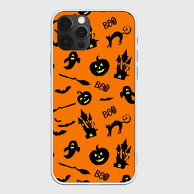 Чехол для iPhone 12 Pro Max с принтом Halloween , Силикон |  | 31 октября | halloween | halowen | ведьма | день всех святых | джек | костюм | кровь | лого | монстр | надпись | праздник | приведение | призрак | светильник | символ | страшная | тыква | ужасы | хеллоуин | хеллуин