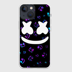 Чехол для iPhone 13 mini с принтом MARSHMELLO   МАРШМЕЛЛОУ ,  |  | face | logo | marsh | marshmallow | marshmello | marshmelo | mello | smile | лицо | лого | маршмеллов | маршмеллоу | маршмеллу | маршмело | маршмелов | маршмелоу | маска | музыка | рожица | символ | смайл | улыбка