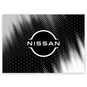 Поздравительная открытка с принтом NISSAN / Ниссан , 100% бумага | плотность бумаги 280 г/м2, матовая, на обратной стороне линовка и место для марки
 | 