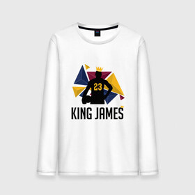 Мужской лонгслив хлопок с принтом King James , 100% хлопок |  | 23 | anthony davis | basketball | bryant | game | james | kobe | lebron | los angeles | nba | sport | баскетбол | брайант | бровь | джеймс | калифорния | коби | король | леброн | лейкерс | лос анджелес | нба | спорт | тренер | чемпио