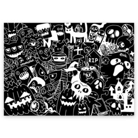 Поздравительная открытка с принтом Halloween , 100% бумага | плотность бумаги 280 г/м2, матовая, на обратной стороне линовка и место для марки
 | Тематика изображения на принте: halloween | mummy | pumpkin | skull | мумия | тыква | хэллоуин | череп
