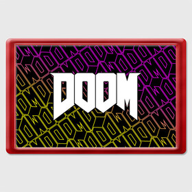 Магнит 45*70 с принтом DOOM / ДУМ , Пластик | Размер: 78*52 мм; Размер печати: 70*45 | bfg | brutal | doom | eternal | ethernal | game | games | logo | дум | игра | игры | лого | логотип | логотипы | символ | символы | этернал