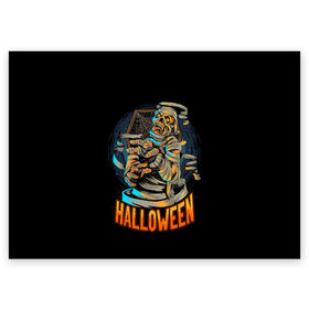 Поздравительная открытка с принтом Halloween , 100% бумага | плотность бумаги 280 г/м2, матовая, на обратной стороне линовка и место для марки
 | Тематика изображения на принте: art | bones | cobweb | halloween | moon | mummy | skeleton | skull | арт | кости | луна | мумия | паутина | скелет | хэллоуин | хэлуин | череп