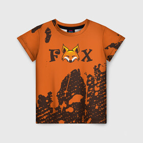 Детская футболка 3D с принтом FOX , 100% гипоаллергенный полиэфир | прямой крой, круглый вырез горловины, длина до линии бедер, чуть спущенное плечо, ткань немного тянется | animals | fox | foxes | foxy | ginger | животные | лис | лиса | лисенок | лисий | лисица | лисицы | лисичка | лисички | лисы | лисята | оранжевый