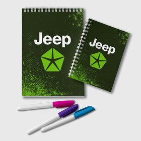 Блокнот с принтом JEEP Джип , 100% бумага | 48 листов, плотность листов — 60 г/м2, плотность картонной обложки — 250 г/м2. Листы скреплены удобной пружинной спиралью. Цвет линий — светло-серый
 | auto | jeep | logo | moto | symbol | авто | автомобиль | гонки | джип | знак | лого | логотип | логотипы | марка | машина | мото | символ | символы