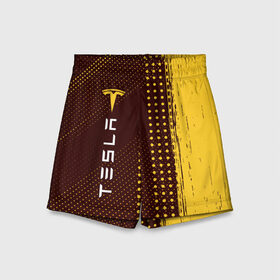 Детские спортивные шорты 3D с принтом TESLA Тесла ,  100% полиэстер
 | пояс оформлен широкой мягкой резинкой, ткань тянется
 | Тематика изображения на принте: 