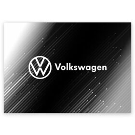 Поздравительная открытка с принтом VOLKSWAGEN / Фольксваген , 100% бумага | плотность бумаги 280 г/м2, матовая, на обратной стороне линовка и место для марки
 | Тематика изображения на принте: auto | logo | moto | symbol | volkswagen | авто | автомобиль | гонки | знак | лого | логотип | логотипы | марка | машина | мото | символ | символы | фольксваген