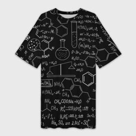 Платье-футболка 3D с принтом Химические Формулы ,  |  | Тематика изображения на принте: атом | буквы | молекула | подарок | учителю | физика | формулы | химичке | химия | цифры