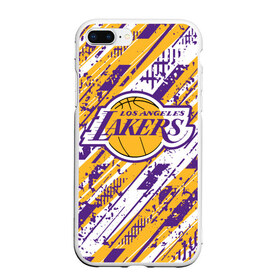 Чехол для iPhone 7Plus/8 Plus матовый с принтом LAKERS | ЛЕЙКЕРС , Силикон | Область печати: задняя сторона чехла, без боковых панелей | 