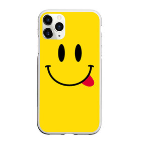 Чехол для iPhone 11 Pro Max матовый с принтом Смайлик , Силикон |  | Тематика изображения на принте: cheerful | emoticon | icon | joy | smile | tongue | веселый | значок | радость | смайлик | улыбка | язык