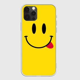 Чехол для iPhone 12 Pro Max с принтом Смайлик , Силикон |  | cheerful | emoticon | icon | joy | smile | tongue | веселый | значок | радость | смайлик | улыбка | язык