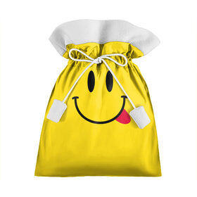 Подарочный 3D мешок с принтом Смайлик , 100% полиэстер | Размер: 29*39 см | Тематика изображения на принте: cheerful | emoticon | icon | joy | smile | tongue | веселый | значок | радость | смайлик | улыбка | язык