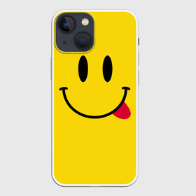 Чехол для iPhone 13 mini с принтом Смайлик ,  |  | cheerful | emoticon | icon | joy | smile | tongue | веселый | значок | радость | смайлик | улыбка | язык