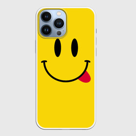 Чехол для iPhone 13 Pro Max с принтом Смайлик ,  |  | Тематика изображения на принте: cheerful | emoticon | icon | joy | smile | tongue | веселый | значок | радость | смайлик | улыбка | язык
