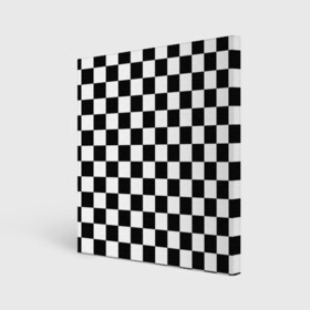 Холст квадратный с принтом Шахматка , 100% ПВХ |  | абстракция | в клетку | игра | клетка | клеточка | тренд | черно белая | черно белая клетка | шахматка | шахматная клетка | шахматы