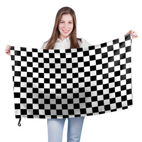 Флаг 3D с принтом Шахматка , 100% полиэстер | плотность ткани — 95 г/м2, размер — 67 х 109 см. Принт наносится с одной стороны | абстракция | в клетку | игра | клетка | клеточка | тренд | черно белая | черно белая клетка | шахматка | шахматная клетка | шахматы