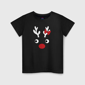 Детская футболка хлопок с принтом Deer Mama , 100% хлопок | круглый вырез горловины, полуприлегающий силуэт, длина до линии бедер | 