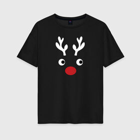 Женская футболка хлопок Oversize с принтом Deer Papa , 100% хлопок | свободный крой, круглый ворот, спущенный рукав, длина до линии бедер
 | 2020 | family look | merry christmas | new year | год крысы | зима | новый год | праздник | рождество | фэмили лук