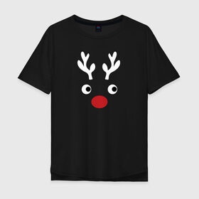 Мужская футболка хлопок Oversize с принтом Deer Papa , 100% хлопок | свободный крой, круглый ворот, “спинка” длиннее передней части | 2020 | family look | merry christmas | new year | год крысы | зима | новый год | праздник | рождество | фэмили лук