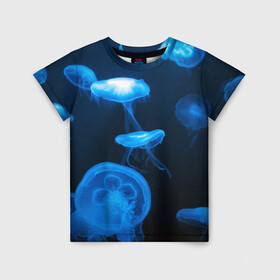 Детская футболка 3D с принтом Медуза , 100% гипоаллергенный полиэфир | прямой крой, круглый вырез горловины, длина до линии бедер, чуть спущенное плечо, ткань немного тянется | medusozoa | медуза | медузы | морское животное | ядовитая медуза