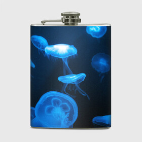 Фляга с принтом Медуза , металлический корпус | емкость 0,22 л, размер 125 х 94 мм. Виниловая наклейка запечатывается полностью | medusozoa | медуза | медузы | морское животное | ядовитая медуза