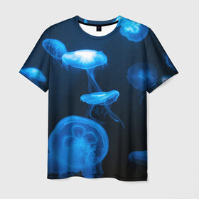 Мужская футболка 3D с принтом Медуза , 100% полиэфир | прямой крой, круглый вырез горловины, длина до линии бедер | medusozoa | медуза | медузы | морское животное | ядовитая медуза