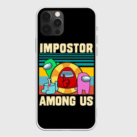 Чехол для iPhone 12 Pro Max с принтом Among Us IMPOSTOR , Силикон |  | art | game | impostor | meme | parody | retro | shh | sus | there is 1 | there is impostor among us | vintage | арт | винтаж | игра | иллюстрация | кнопка | мем | мемы | пародия | подозрительный | предатель среди нас | разноцветные космонавты |