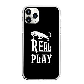 Чехол для iPhone 11 Pro Max матовый с принтом Real Play - черная пантера , Силикон |  | real play | большие кошки | игра | кошки | надпись | пантера