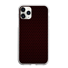 Чехол для iPhone 11 Pro Max матовый с принтом Red mesh , Силикон |  | abstraction | dark | hexagon | mesh | red | red mesh | shape | texture | абстракция | красная сетка | красный | сетка | текстура | темный | форма | шестиугольник