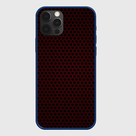 Чехол для iPhone 12 Pro Max с принтом Red mesh , Силикон |  | abstraction | dark | hexagon | mesh | red | red mesh | shape | texture | абстракция | красная сетка | красный | сетка | текстура | темный | форма | шестиугольник