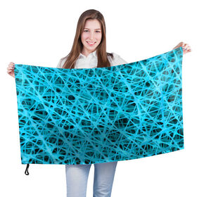 Флаг 3D с принтом GARD$ER , 100% полиэстер | плотность ткани — 95 г/м2, размер — 67 х 109 см. Принт наносится с одной стороны | abstraction | acidic | blue | lines | mesh | shapes | surface | texture | абстракция | кислотный | линии | поверхность | сетка | текстура | формы