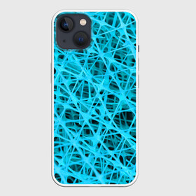 Чехол для iPhone 13 с принтом GARDER ,  |  | abstraction | acidic | blue | lines | mesh | shapes | surface | texture | абстракция | кислотный | линии | поверхность | сетка | текстура | формы