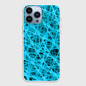 Чехол для iPhone 13 Pro Max с принтом GARDER ,  |  | Тематика изображения на принте: abstraction | acidic | blue | lines | mesh | shapes | surface | texture | абстракция | кислотный | линии | поверхность | сетка | текстура | формы