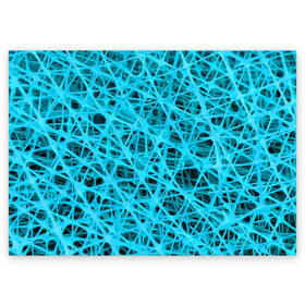 Поздравительная открытка с принтом GARD$ER , 100% бумага | плотность бумаги 280 г/м2, матовая, на обратной стороне линовка и место для марки
 | abstraction | acidic | blue | lines | mesh | shapes | surface | texture | абстракция | кислотный | линии | поверхность | сетка | текстура | формы