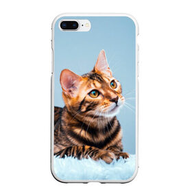 Чехол для iPhone 7Plus/8 Plus матовый с принтом Бенгальский кот , Силикон | Область печати: задняя сторона чехла, без боковых панелей | cat | животные | звири | кис | киска | кот | котейка | котик | коты | котяра | кошка | кошки | природа