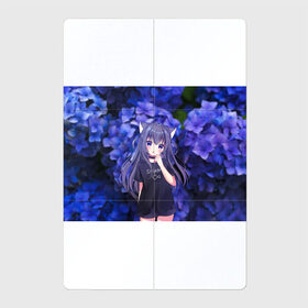 Магнитный плакат 2Х3 с принтом Неко , Полимерный материал с магнитным слоем | 6 деталей размером 9*9 см | flowers | neko | nekomimi | tyan | кошка | кошкодевочка | мими | неко | тян | ушки | фиолетовый | цветы