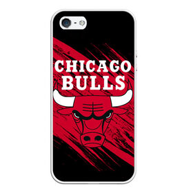 Чехол для iPhone 5/5S матовый с принтом Чикаго Буллз , Силикон | Область печати: задняя сторона чехла, без боковых панелей | bulls | chicago | chicago bulls | nba | баскетбол | буллз | нба | чикаго | чикаго буллз
